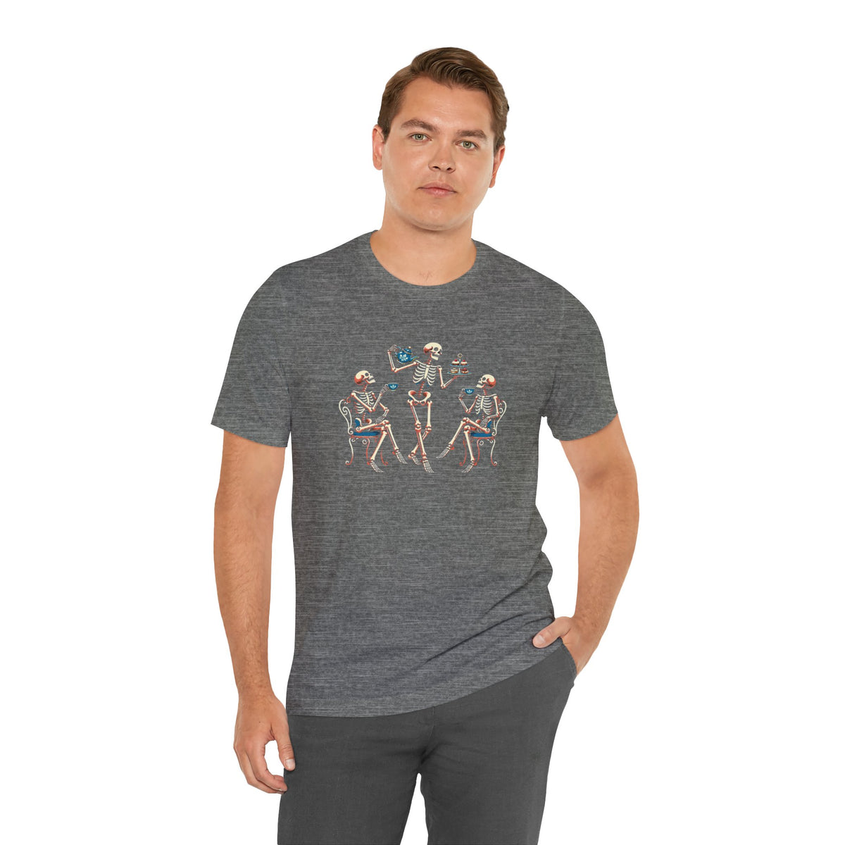 Skeleton Tea Party T-Shirt – Vintage Halloween Skeleton Tee