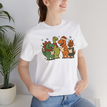Dinosaur Carolers T-Shirt – Cute Dino Christmas Singing Tee