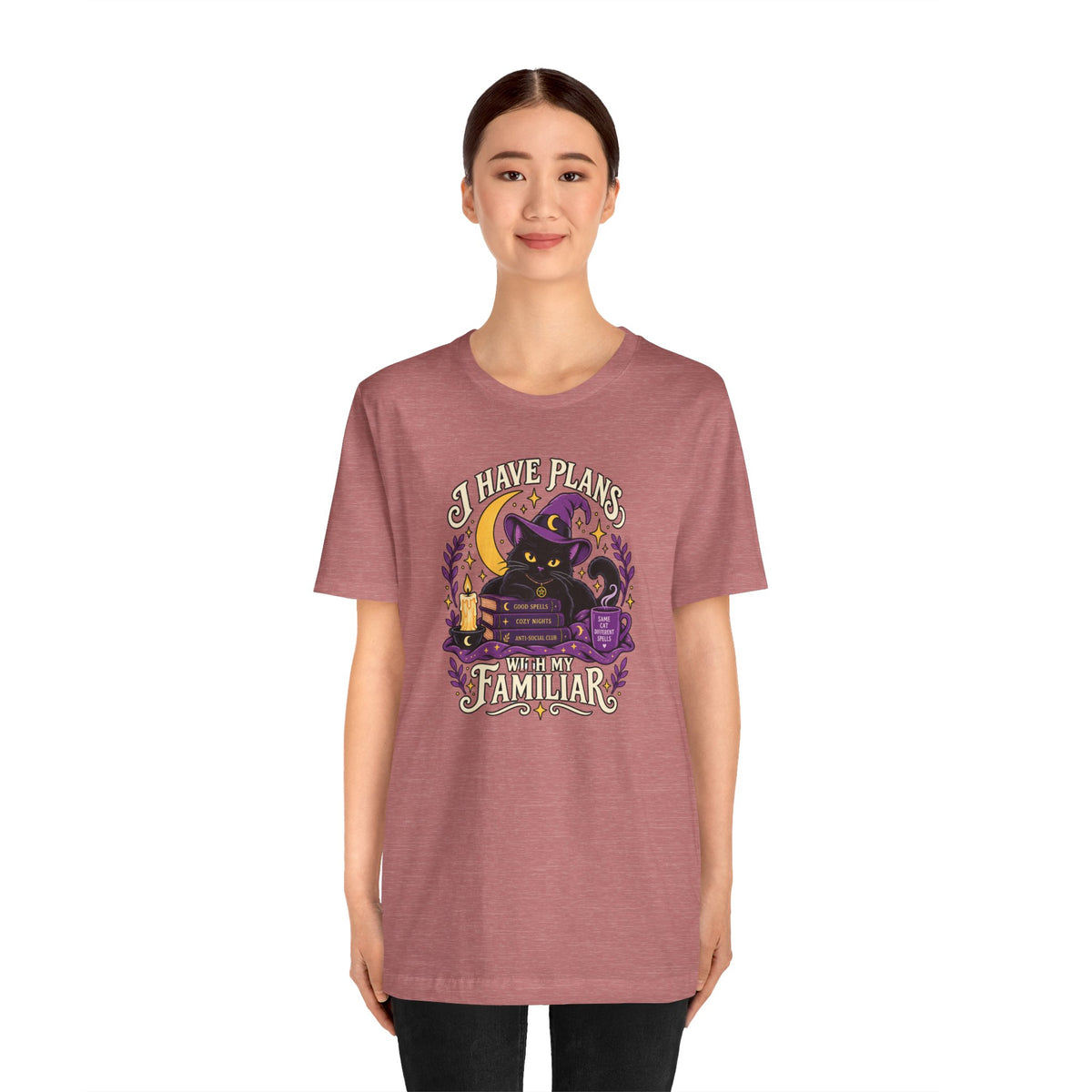 I Have Plans With My Familiar T-Shirt - Funny Witchy Introvert Cat Tee