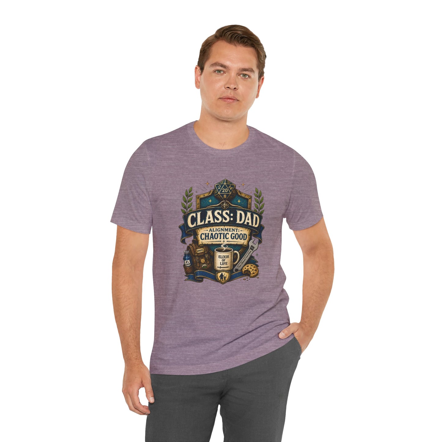 Chaotic Good Dad T-Shirt – RPG Gamer Dad Graphic Tee