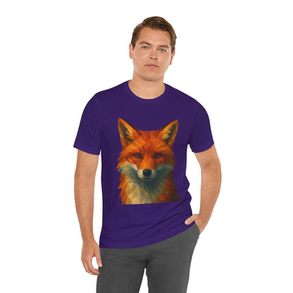 Geometric Fox T-Shirt – Polygon Animal Tee with Nature Vibes - WhimSpin - https://whimspin.com