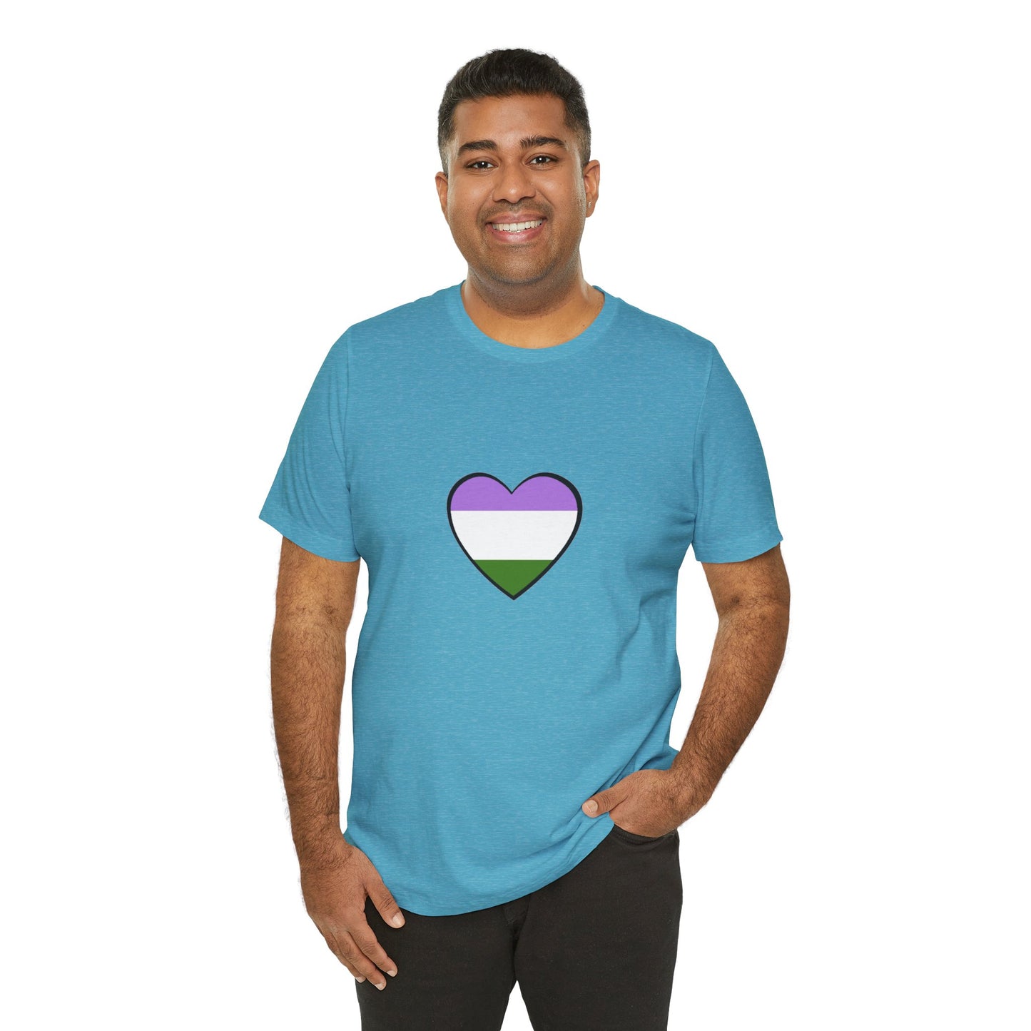 Genderqueer Flag Heart T-Shirt – Unisex LGBTQ+ Graphic Tee