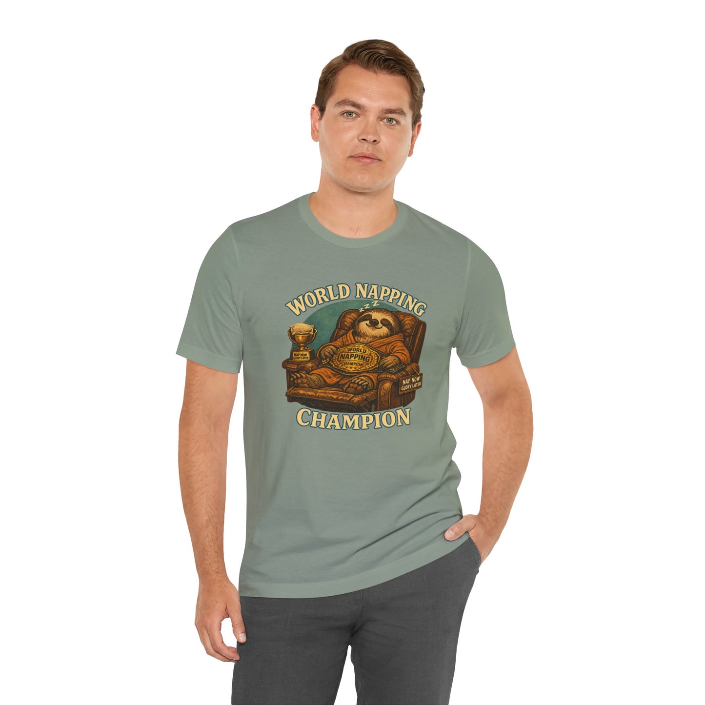 World Napping Champion T-Shirt – Funny Sloth Nap Tee