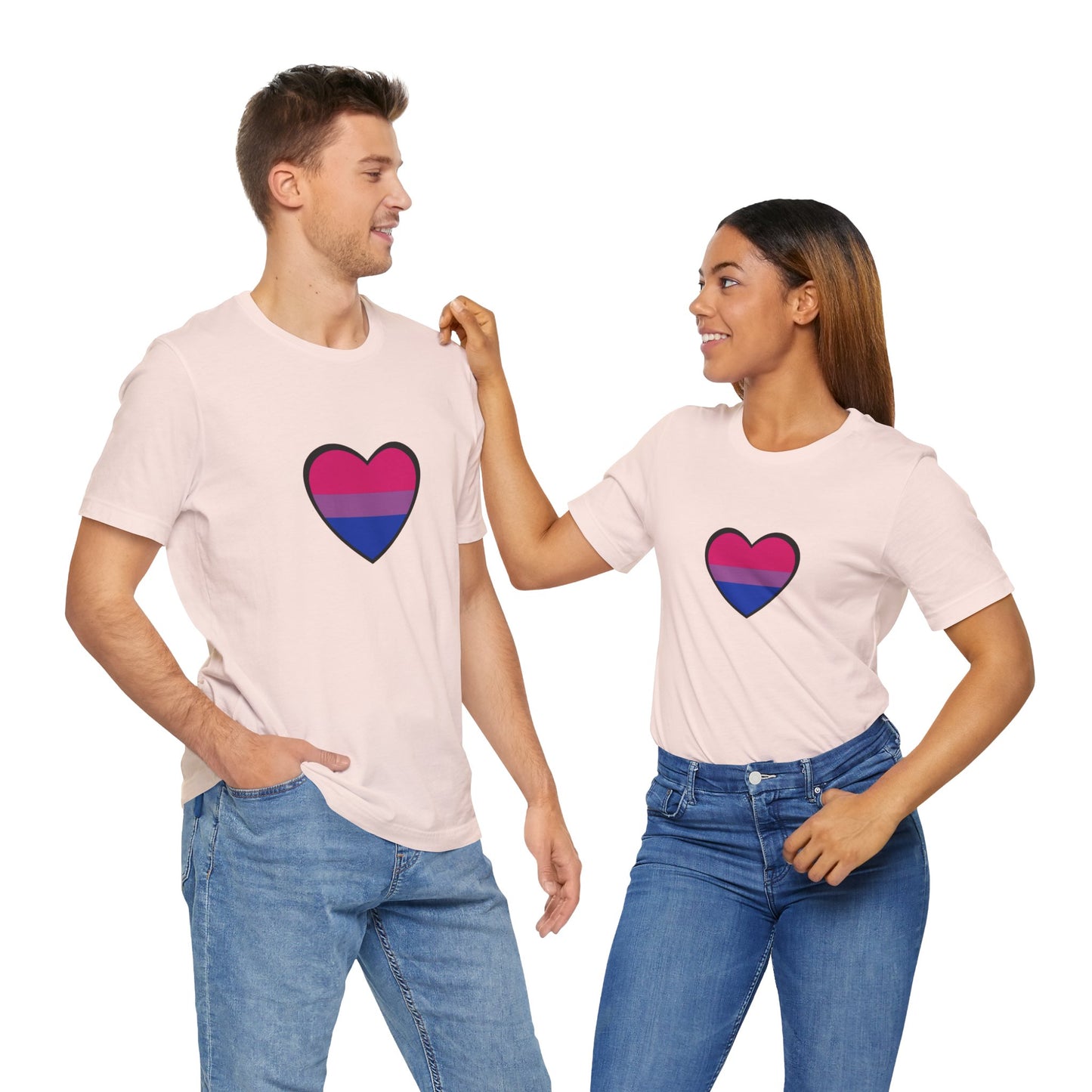 Bisexual Pride Flag T-Shirt – LGBTQ+ Heart Graphic Tee | WhimSpin