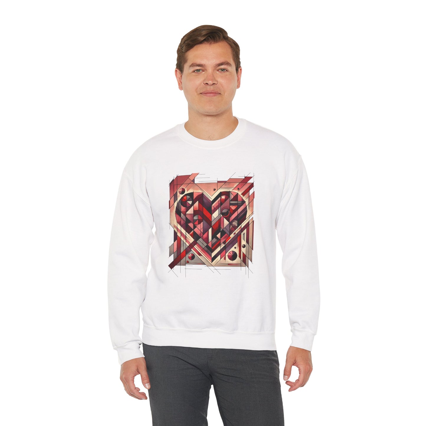Cubist Heart Sweatshirt – Modern Art Valentine's Day Pullover