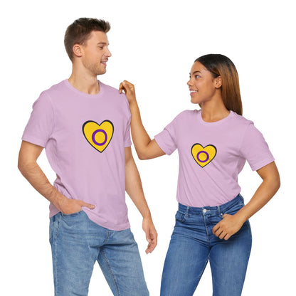 Intersex Pride Flag Heart T-Shirt – Minimalist LGBTQ+ Support Tee - WhimSpin - https://whimspin.com