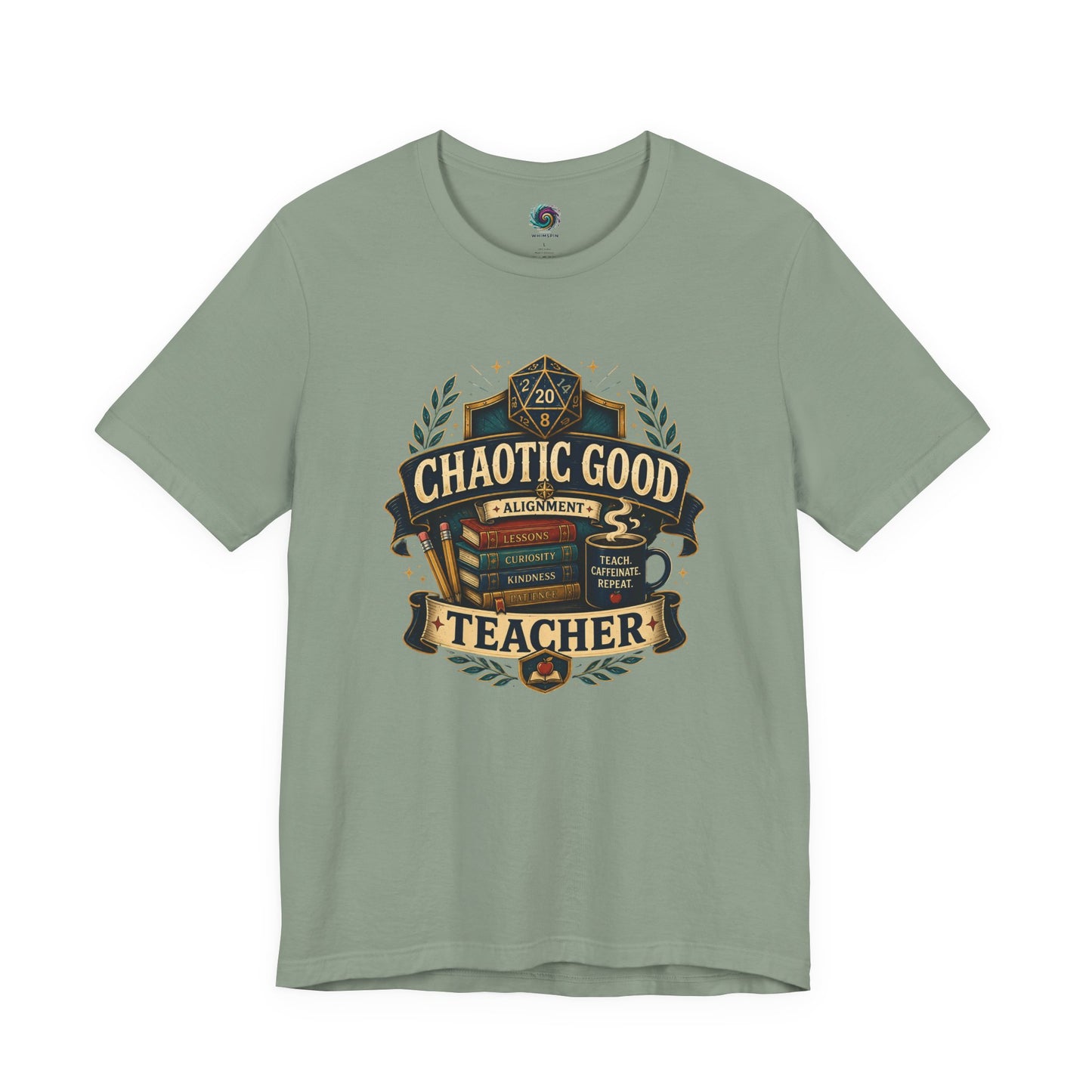 Chaotic Good Teacher T-Shirt – RPG Teacher Graphic Tee