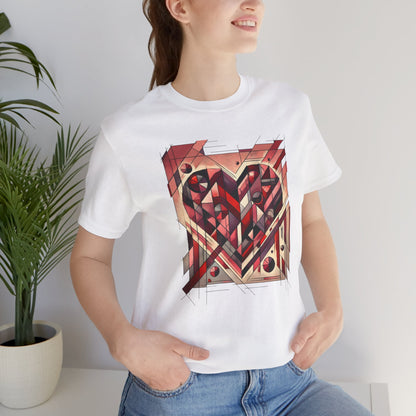 Cubist Heart T-Shirt – Modern Art Valentine's Day Graphic Tee