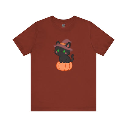 Halloween Cat Shirt – Cute Cat on a Pumpkin Graphic Tee