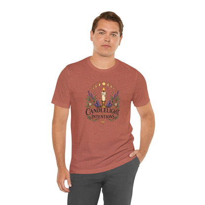 Candlelight and Intentions T-Shirt – Witchy Celestial Tee