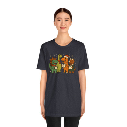Dinosaur Carolers T-Shirt – Cute Dino Christmas Singing Tee