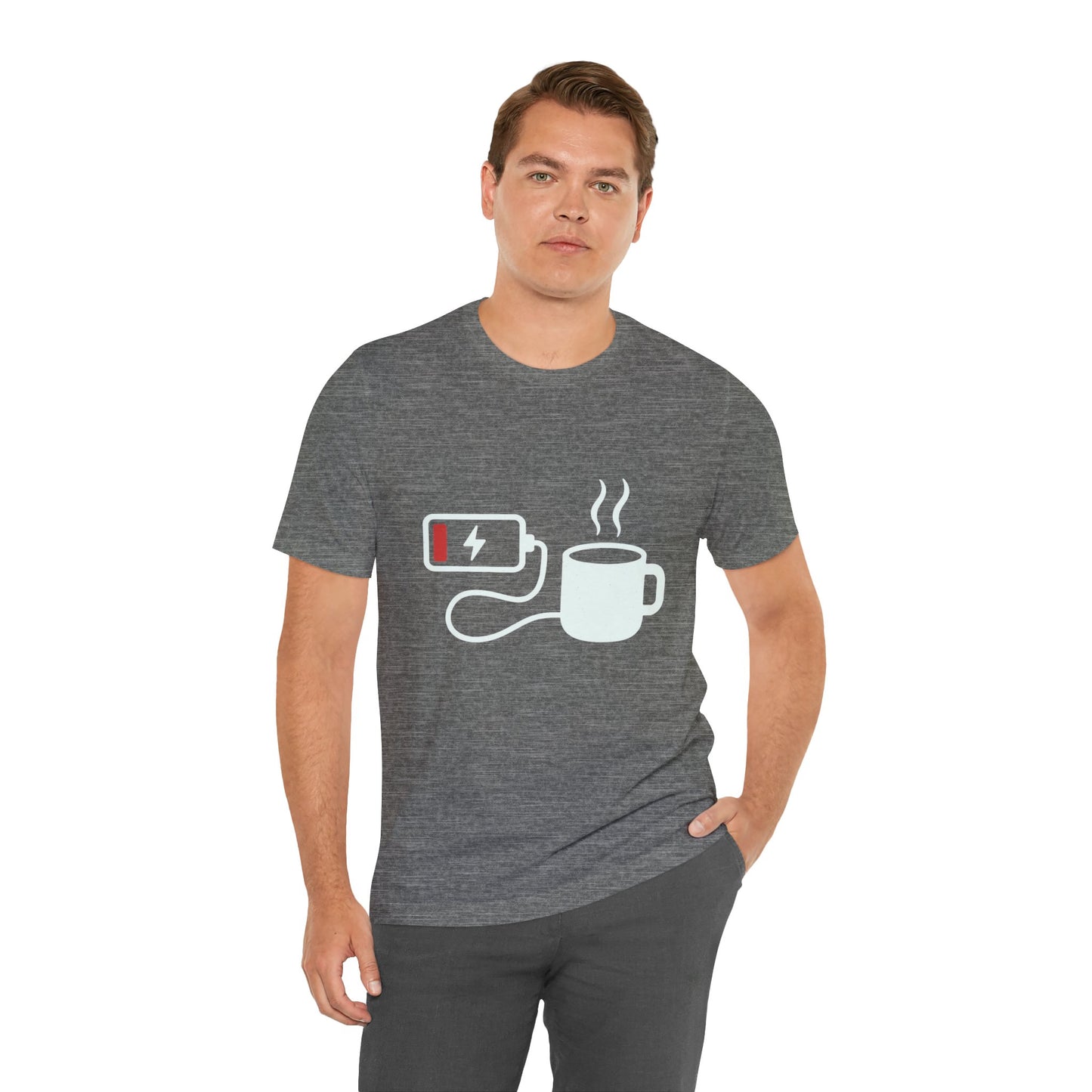 Low Battery Need Coffee Tee – Funny Caffeine Graphic T-Shirt