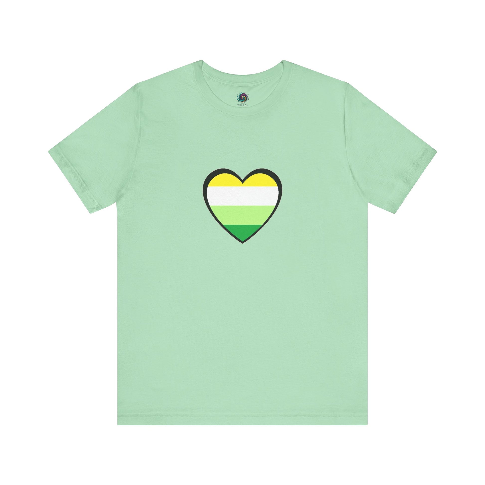 Gender Neutral Pride Flag Heart T-Shirt – Unisex LGBTQ+ Graphic Tee - WhimSpin - https://whimspin.com