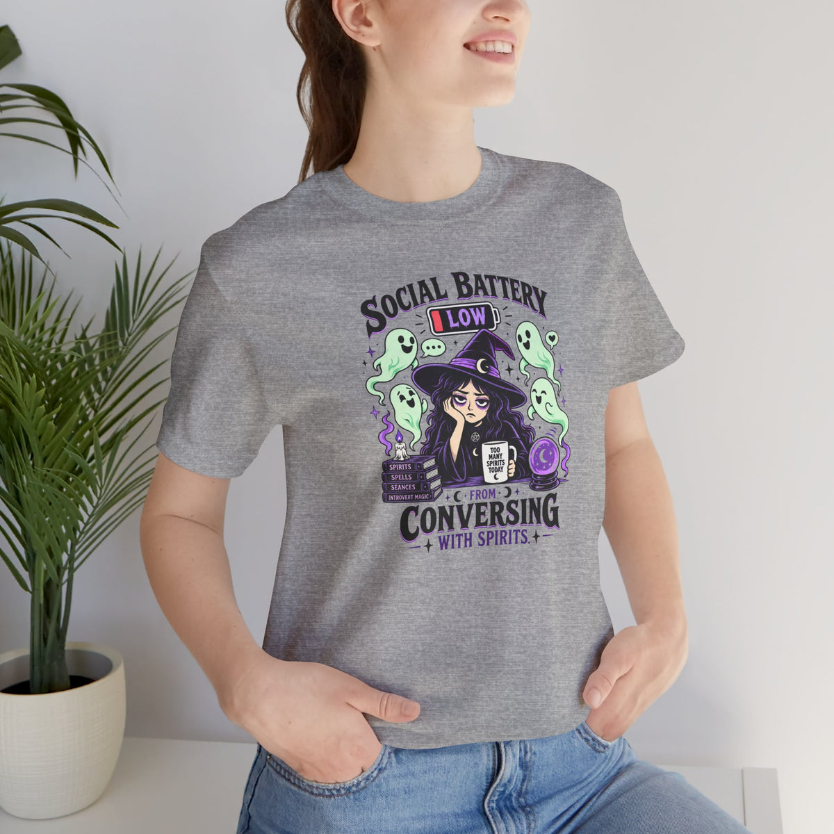 Social Battery Low From Conversing With Spirits T-Shirt