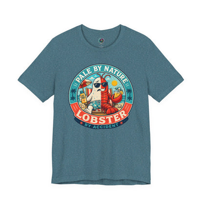 Pale by Nature Lobster by Accident T-Shirt – Funny Sunburn Summer Graphic Tee