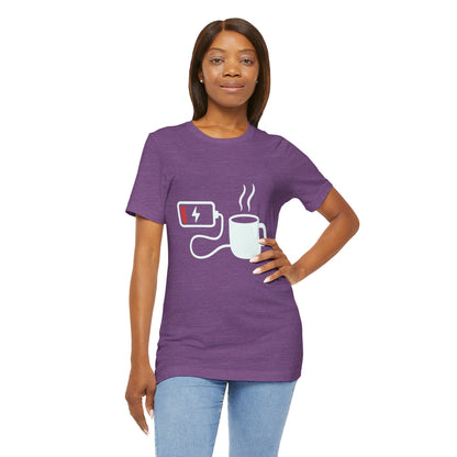 Low Battery Need Coffee Tee – Funny Caffeine Graphic T-Shirt