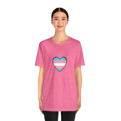 Transgender Flag Heart T-Shirt – LGBTQ+ Trans Flag Graphic Tee