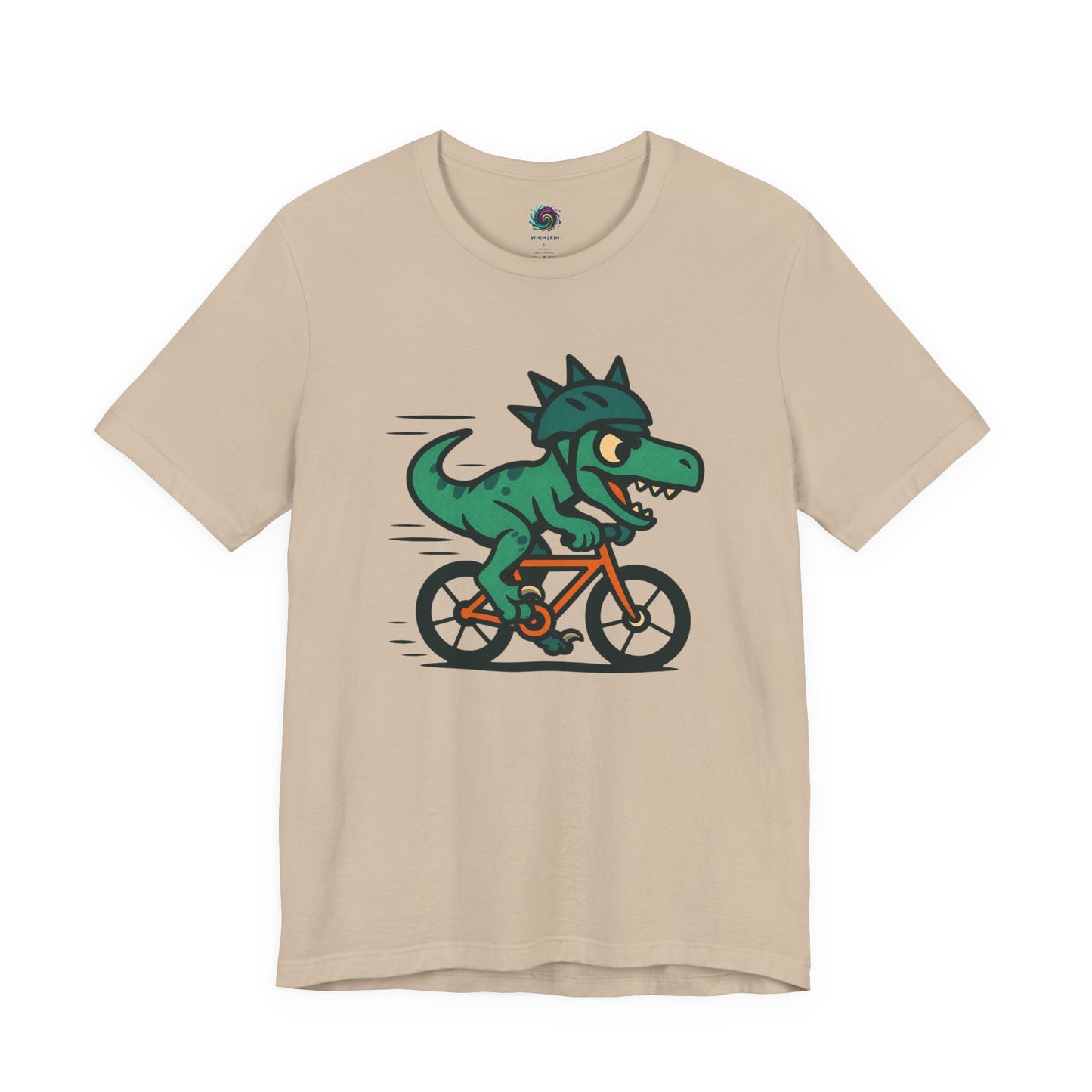 Velociraptor on a Bike T-Shirt – Funny Dino Velo Tee
