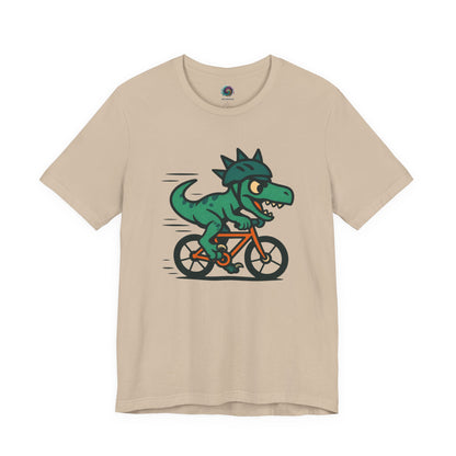 Velociraptor on a Bike T-Shirt – Funny Dino Velo Tee