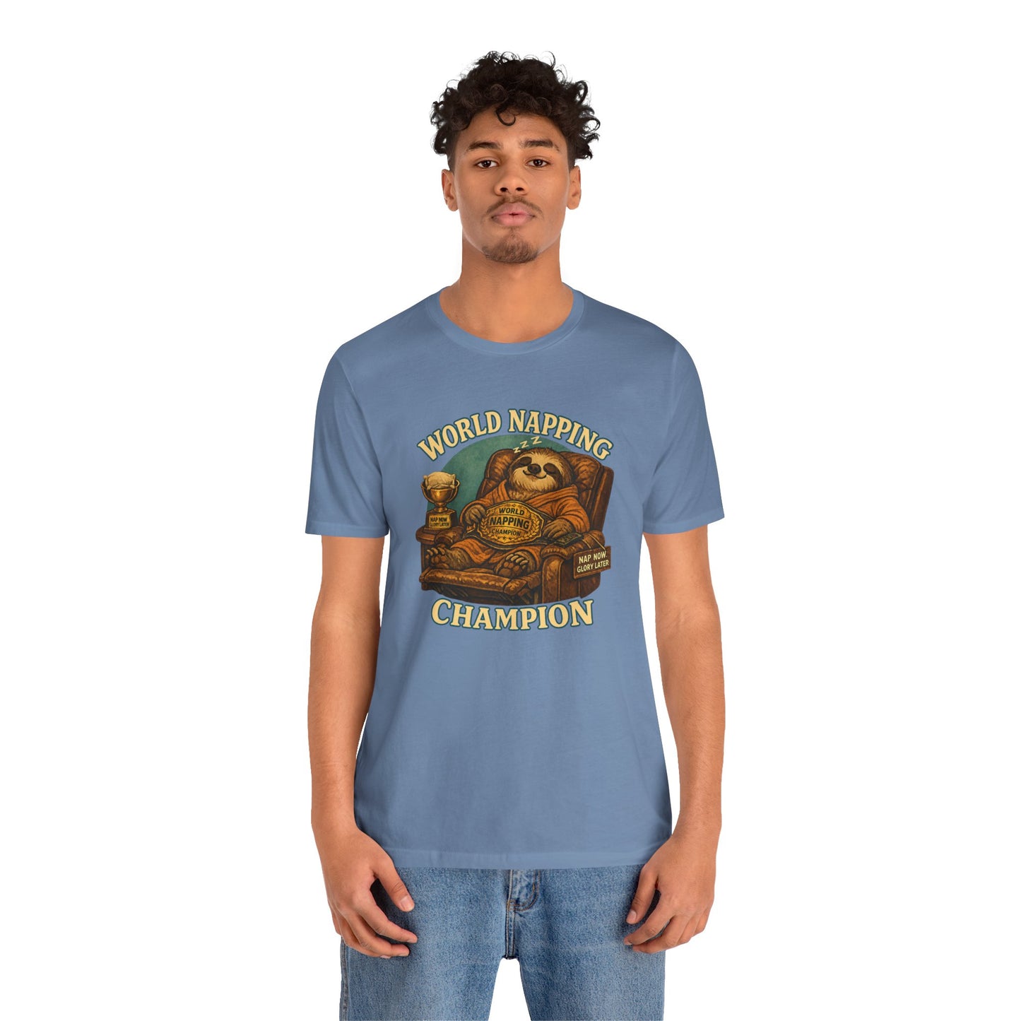 World Napping Champion T-Shirt – Funny Sloth Nap Tee