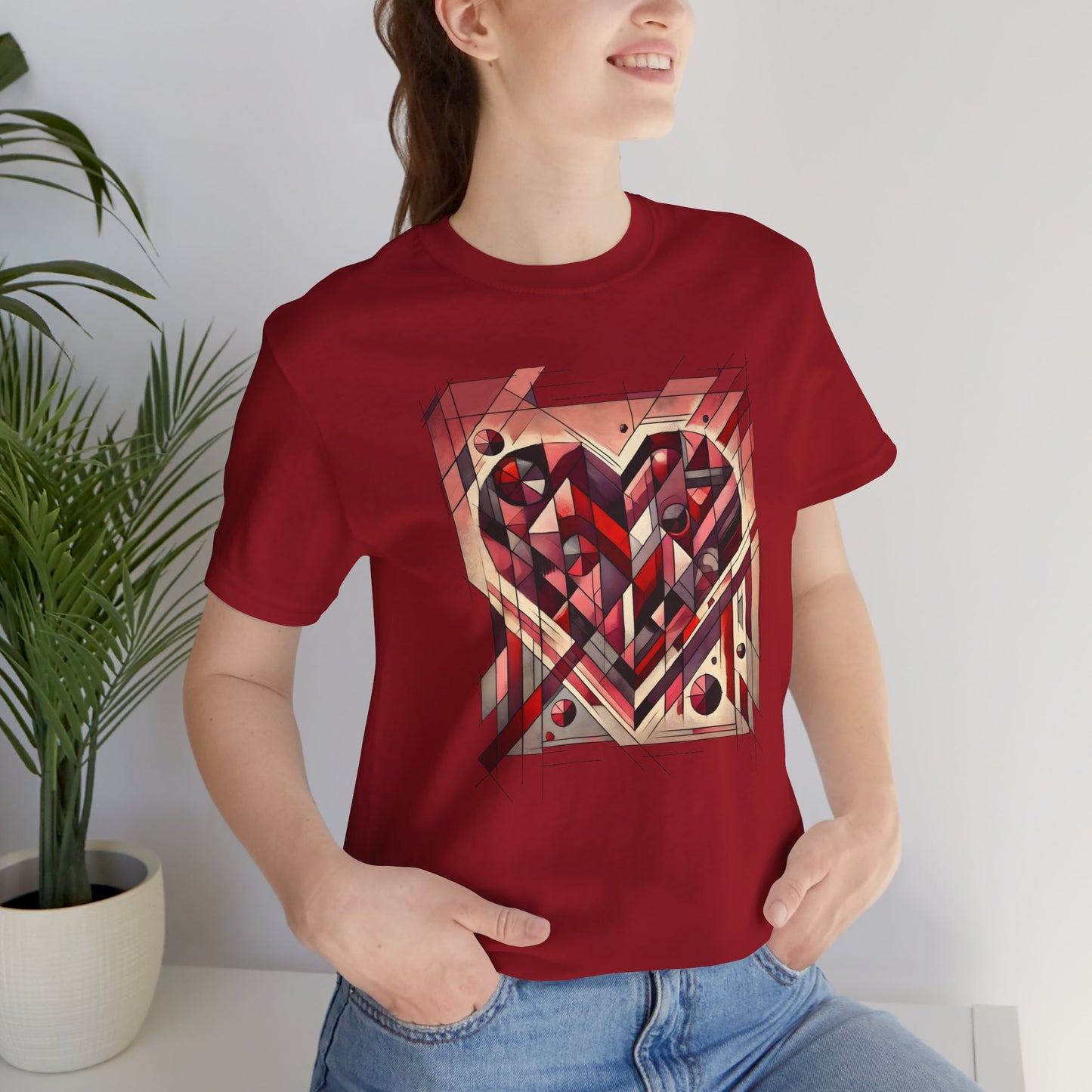 Cubist Heart T-Shirt – Modern Art Valentine's Day Graphic Tee