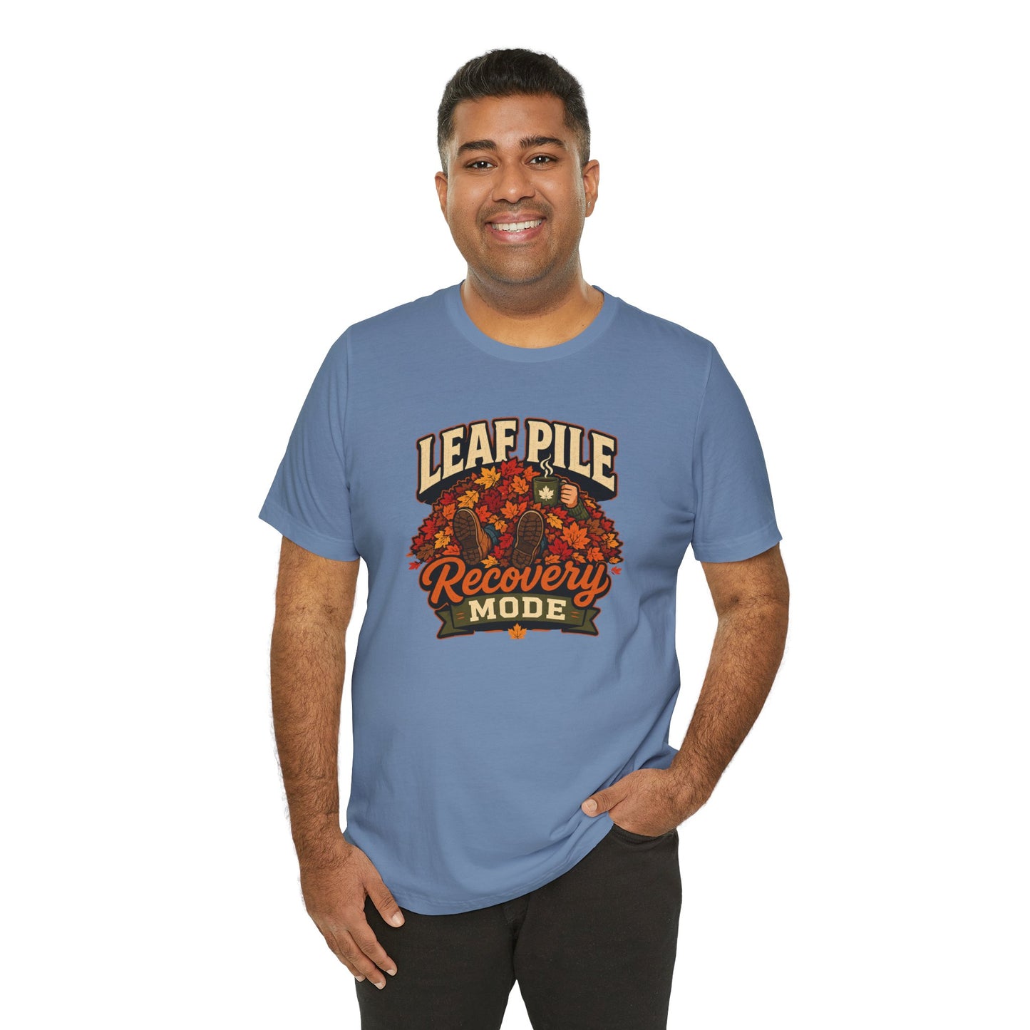 Leaf Pile Recovery Mode T-Shirt – Funny Fall Leaves Tee