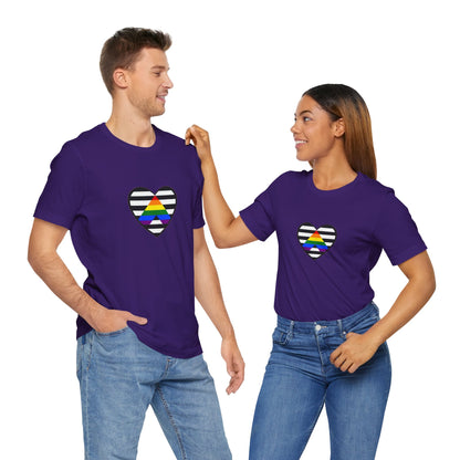 Ally Pride Flag Heart T-Shirt – Subtle LGBTQ+ Support Tee