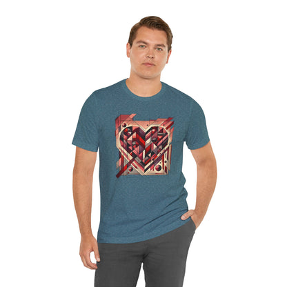 Cubist Heart T-Shirt – Modern Art Valentine's Day Graphic Tee