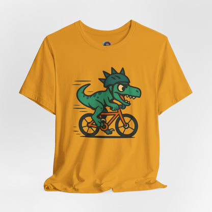 Velociraptor on a Bike T-Shirt – Funny Dino Velo Tee