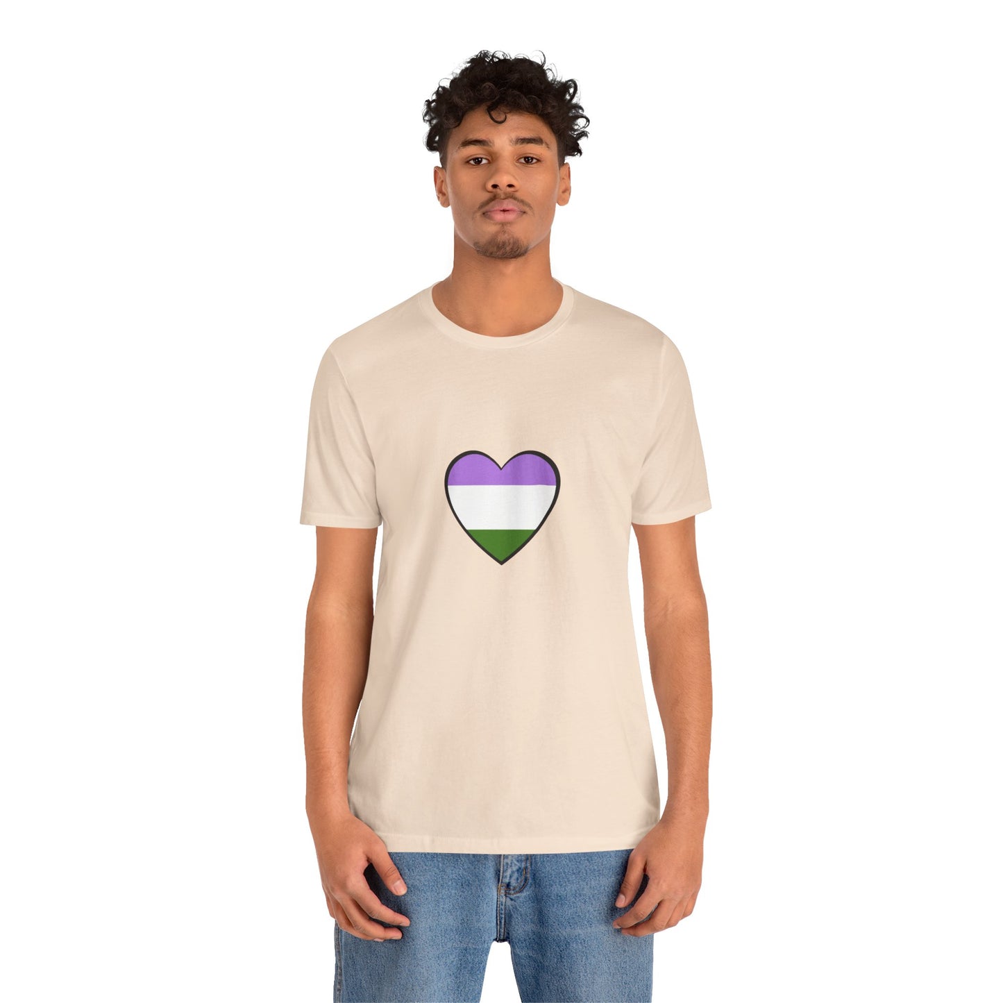Genderqueer Flag Heart T-Shirt – Unisex LGBTQ+ Graphic Tee
