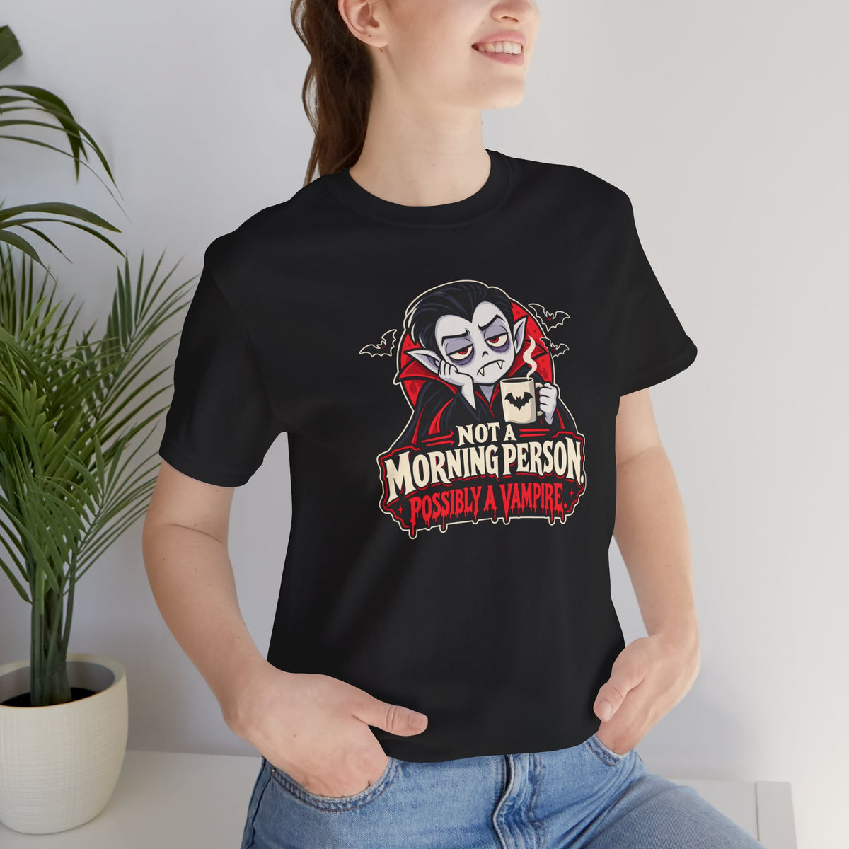 Not a Morning Person Possibly a Vampire T-Shirt – Funny Halloween Tee