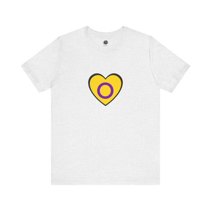 Intersex Pride Flag Heart T-Shirt – Minimalist LGBTQ+ Support Tee - WhimSpin - https://whimspin.com