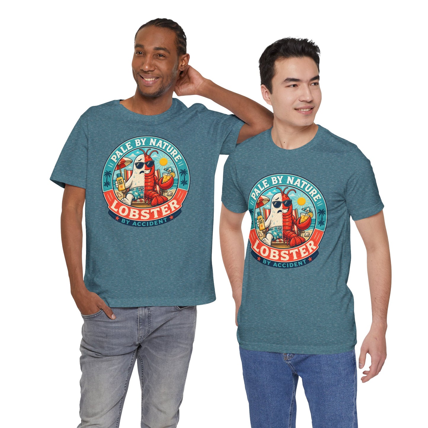 Pale by Nature Lobster by Accident T-Shirt – Funny Sunburn Summer Graphic Tee