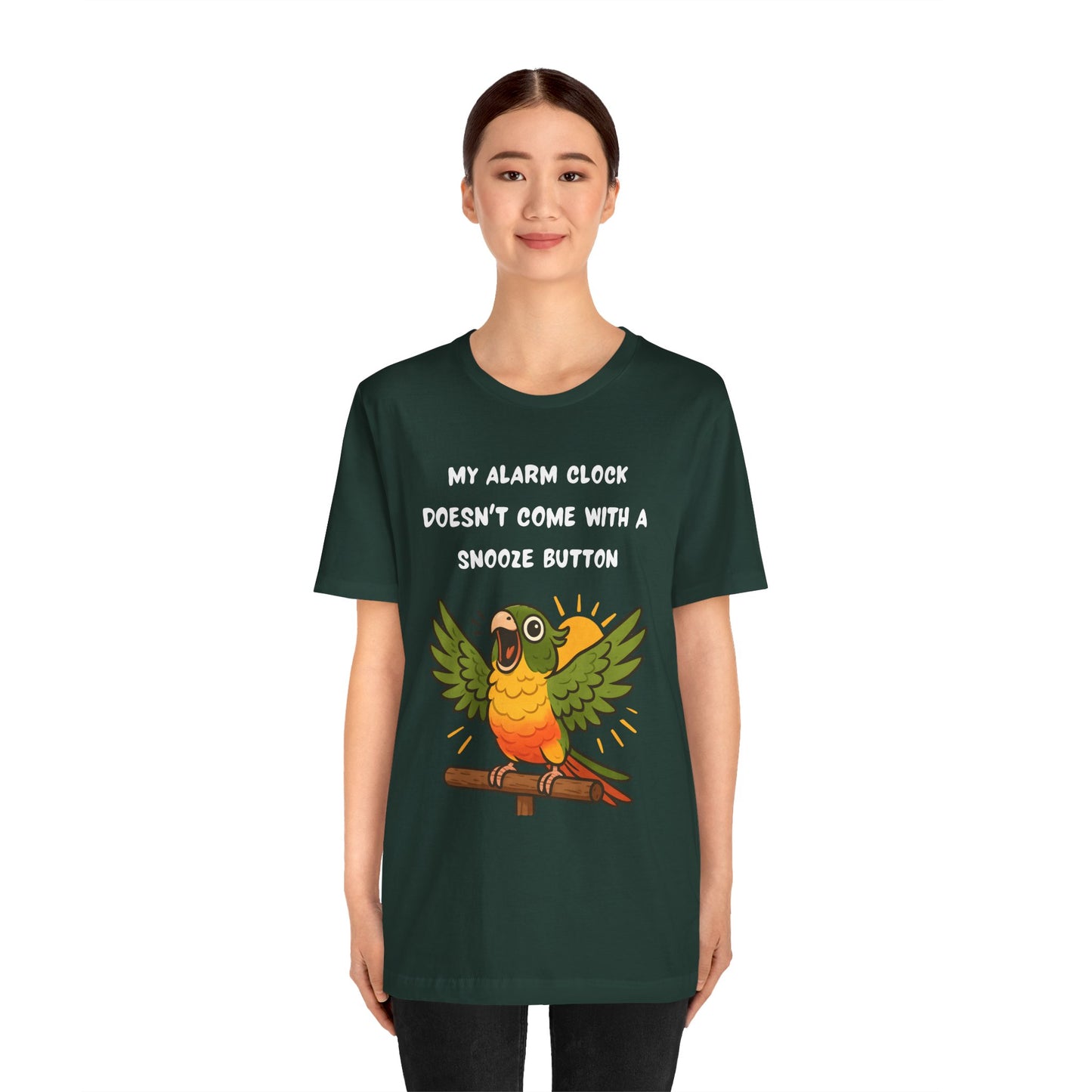 Funny Parrot Tee | Cute Animal Graphic T-Shirt, My Alarm Clock Doesn't Come With a Snooze Button, Gift for Bird Lovers, Humorous [...]