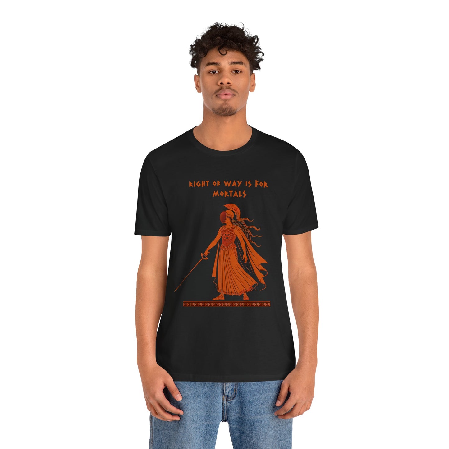 Right of Way Is for Mortals T-Shirt – Athena Fencing Tee for Myth & Sport Fans - WhimSpin - https://whimspin.com