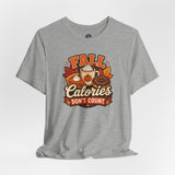Heather gray t-shirt with fall food graphic reading 