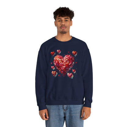 Impressionistic Heart Sweatshirt – Painterly Valentine's Day Art Pullover