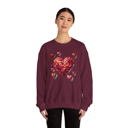 Impressionistic Heart Sweatshirt – Painterly Valentine's Day Art Pullover