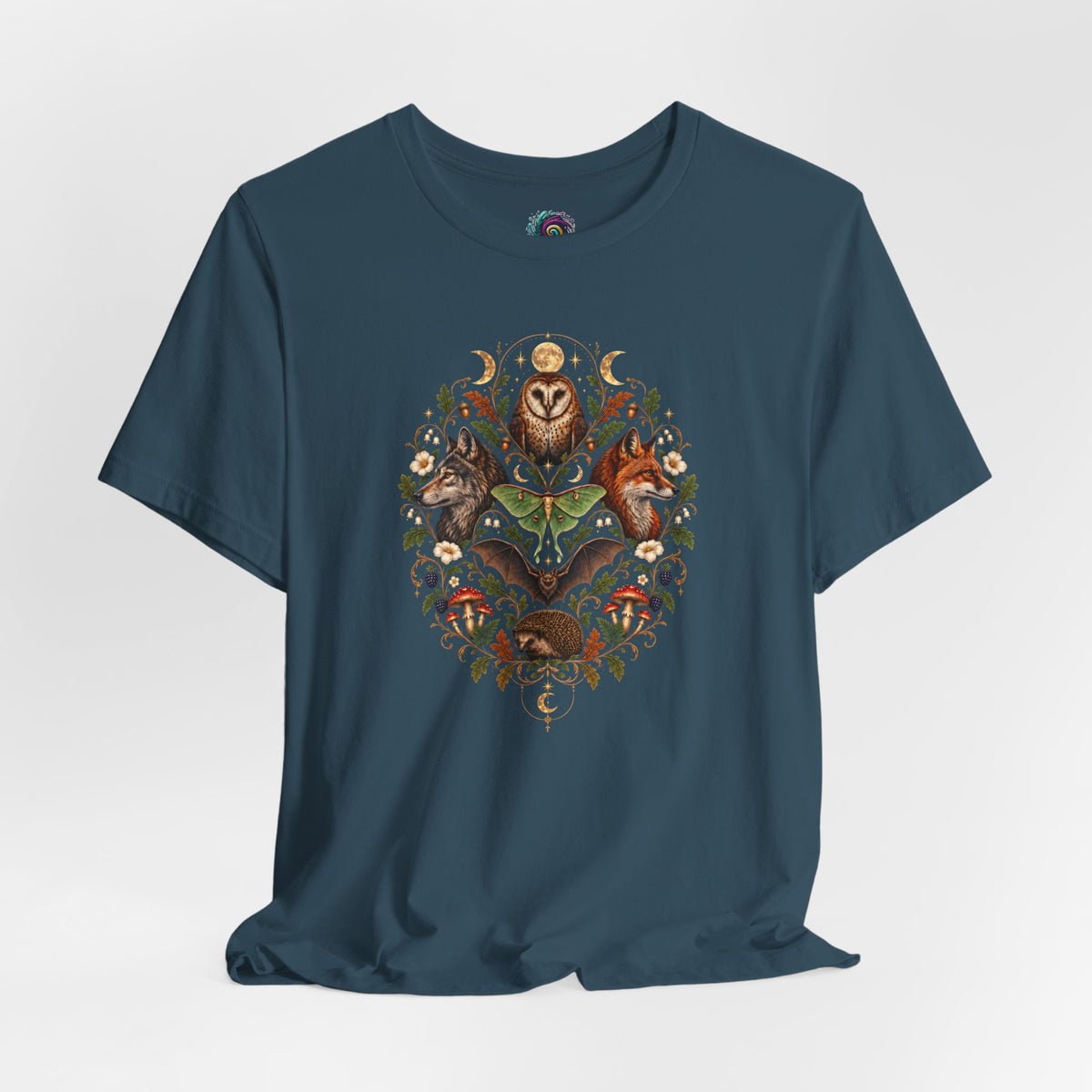 Nocturnal Woodland Animals T-Shirt – Moonlit Nature Tee
