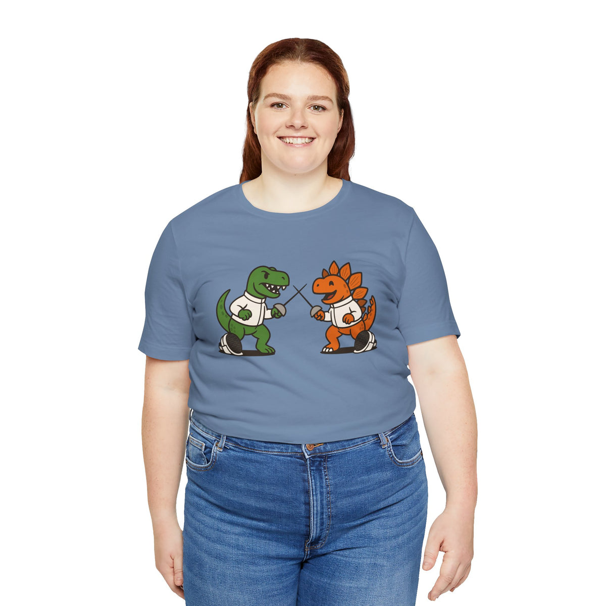 Dinosaur Fencing T-Shirt – T-Rex vs Stegosaurus Tee