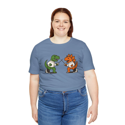 Dinosaur Fencing T-Shirt – T-Rex vs Stegosaurus Tee