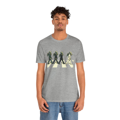 Cthulhu Crossing T-Shirt – Beatles Abbey Road Parody Tee | WhimSpin