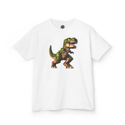 Pixel Dinosaur Kids T-Shirt – Retro Pixel T-Rex Gamer Tee