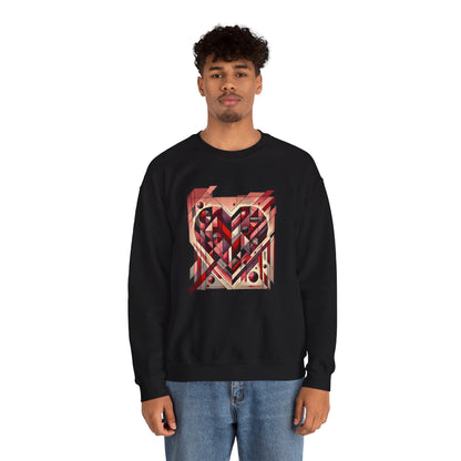 Cubist Heart Sweatshirt – Modern Art Valentine's Day Pullover