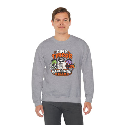 Tiny Terror Management Team Sweatshirt – Funny Halloween Parent Crewneck
