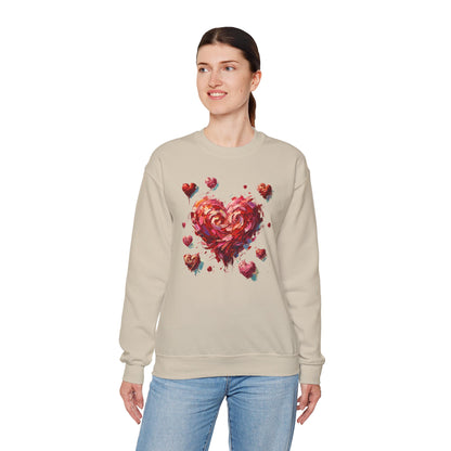 Impressionistic Heart Sweatshirt – Painterly Valentine's Day Art Pullover