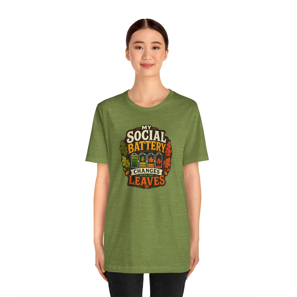 My Social Battery Changes With the Leaves T-Shirt – Funny Fall Tee