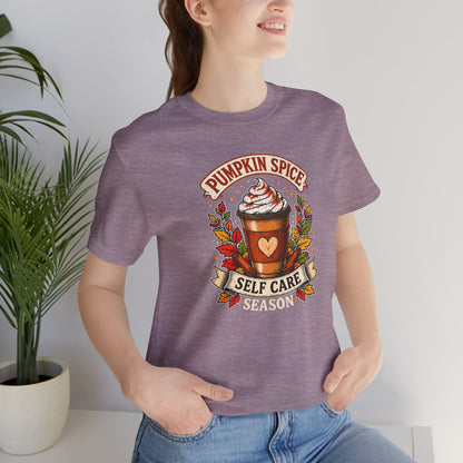 Pumpkin Spice Self Care Season T-Shirt – Funny Fall Coffee Tee