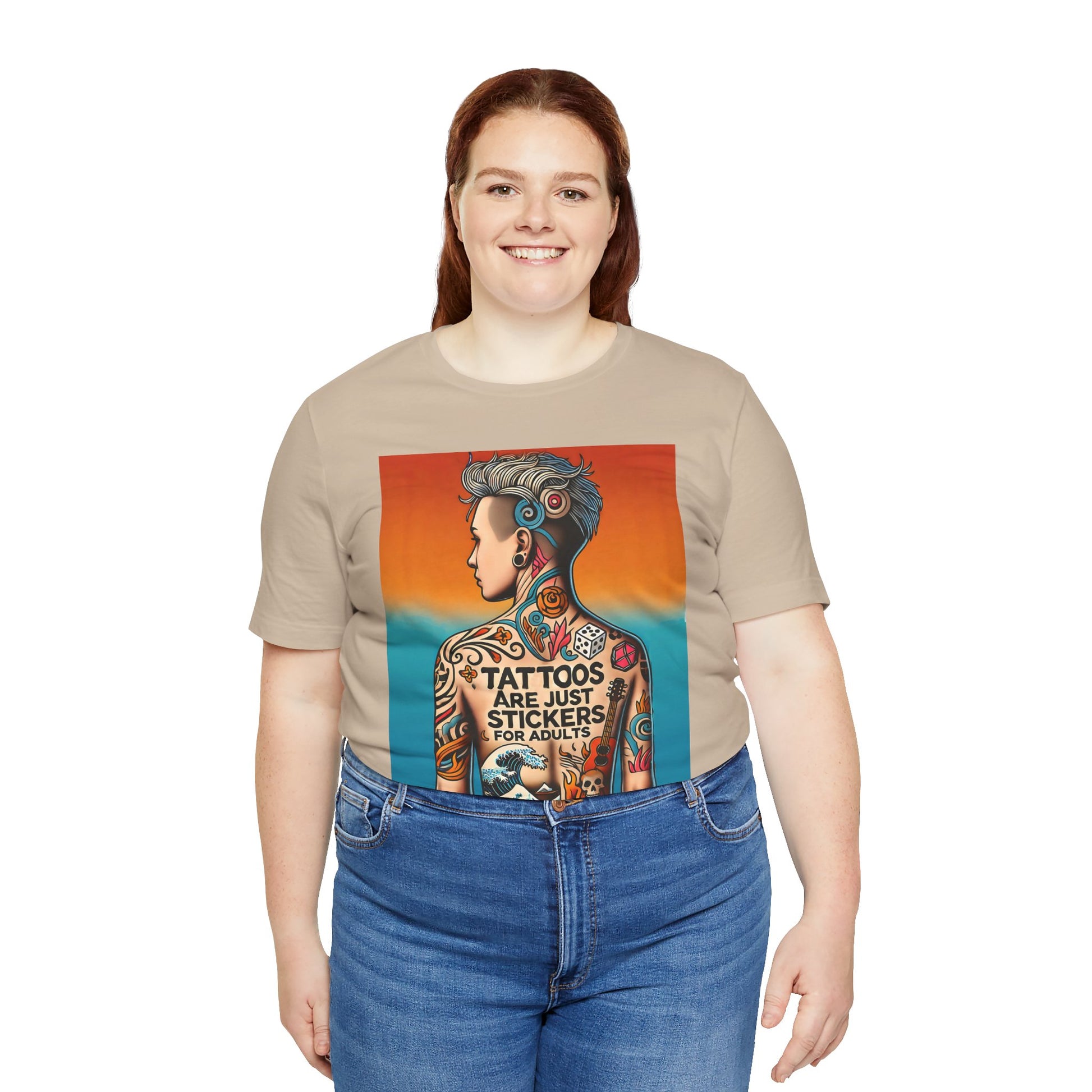 Tattoos Are Just Stickers for Adults T-Shirt – Funny Tattoo Lover Graphic Tee - WhimSpin - https://whimspin.com