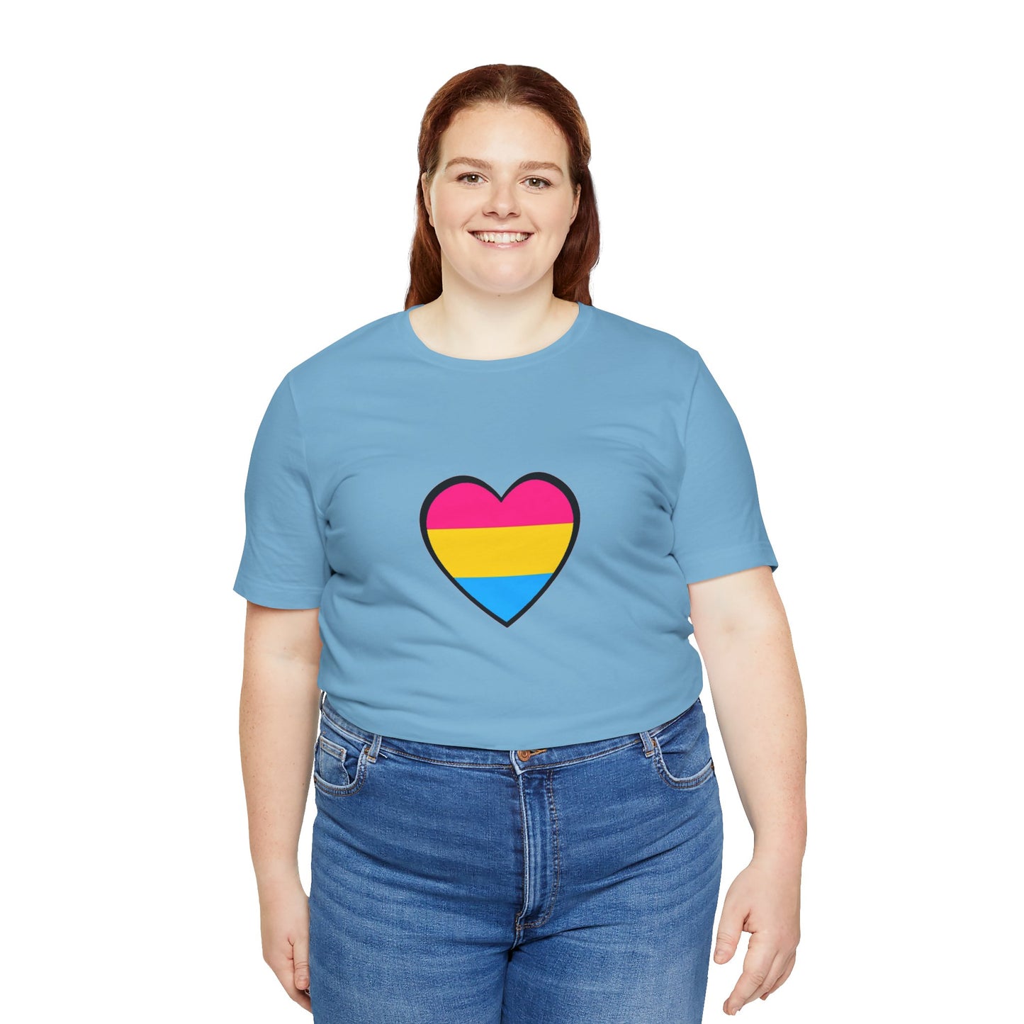 Pansexual Pride Flag Heart Tee – LGBTQ+ Pan Flag Minimalist Shirt - WhimSpin - https://whimspin.com